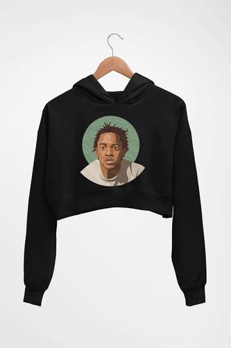 Kendrick Lamar Crop HOODIE FOR WOMEN-Black-Ektarfa.online