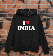 Load image into Gallery viewer, I Love India Unisex Hoodie for Men/Women-Black-Ektarfa.online
