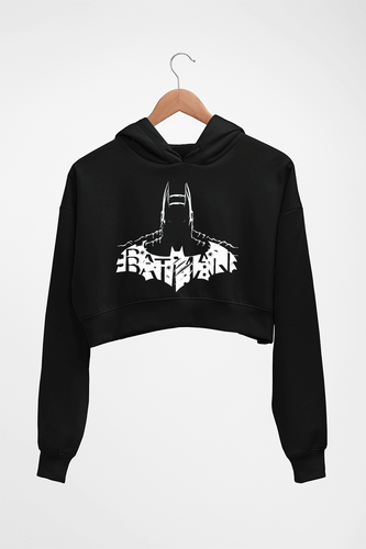 Batman Superhero Crop HOODIE FOR WOMEN-Black-Ektarfa.online