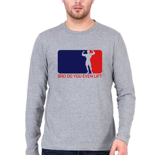 Gym Funny Full Sleeves T-Shirt for Men-Grey Melange-Ektarfa.online