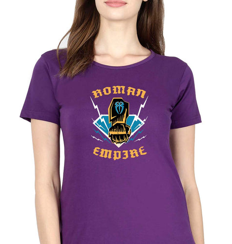 Roman Reigns WWE T-Shirt for Women-Purple-Ektarfa.online