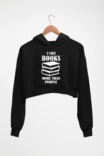 Load image into Gallery viewer, Like Books Crop HOODIE FOR WOMEN-Black-Ektarfa.online
