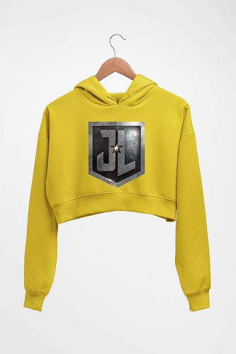 Justice League Crop HOODIE FOR WOMEN-Mustard Yellow-Ektarfa.online