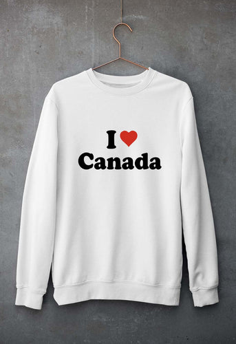 I Love Canada Unisex Sweatshirt for Men/Women-White-Ektarfa.online