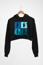 Load image into Gallery viewer, Penguins Crop HOODIE FOR WOMEN-Black-Ektarfa.online
