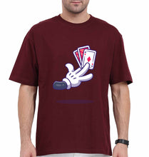 Load image into Gallery viewer, Poker Oversized T-Shirt for Men-Maroon-Ektarfa.online
