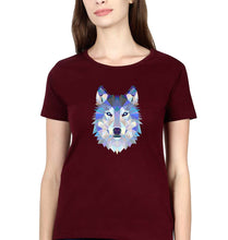 Load image into Gallery viewer, Wolf T-Shirt for Women-Maroon-Ektarfa.online
