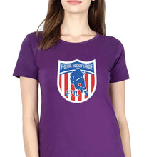 Load image into Gallery viewer, Federal Hockey League T-Shirt for Women-Purple-Ektarfa.online
