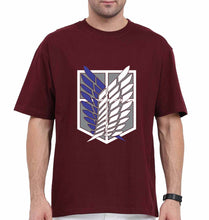 Load image into Gallery viewer, Attack on Titan Oversized T-Shirt for Men-Maroon-Ektarfa.online
