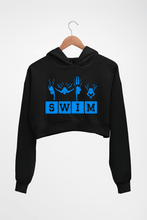 Load image into Gallery viewer, Swim Crop HOODIE FOR WOMEN-Black-Ektarfa.online
