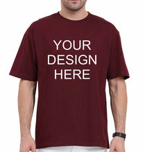 Load image into Gallery viewer, Customized-Custom-Personalized Oversized T-Shirt for Men-Maroon-Ektarfa.online

