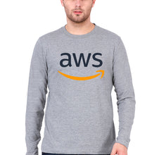 Load image into Gallery viewer, Amazon AWS Full Sleeves T-Shirt for Men-Grey Melange-Ektarfa.online
