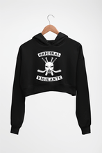 Load image into Gallery viewer, Casey Jones Crop HOODIE FOR WOMEN-Black-Ektarfa.online
