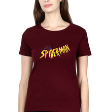 Load image into Gallery viewer, Spiderman Superhero T-Shirt for Women-Maroon-Ektarfa.online
