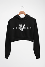 Load image into Gallery viewer, Vikings Crop HOODIE FOR WOMEN-Black-Ektarfa.online
