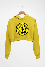 Load image into Gallery viewer, Gold&#39;s Gym Crop HOODIE FOR WOMEN-Mustard Yellow-Ektarfa.online
