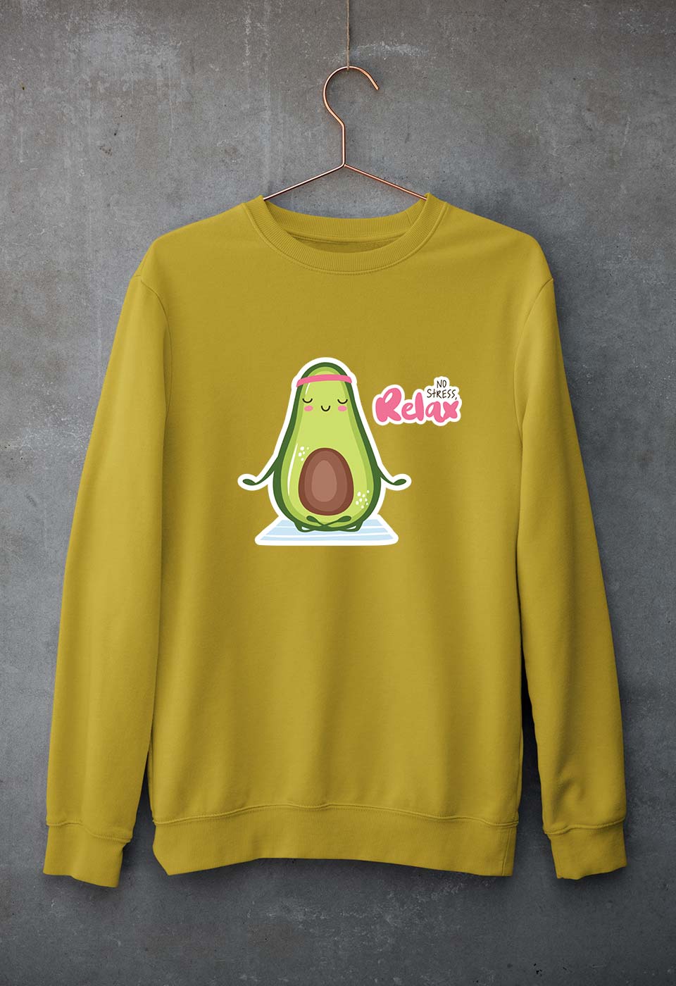 Avocado Relax Unisex Sweatshirt for Men/Women-Mustard Yellow-Ektarfa.online
