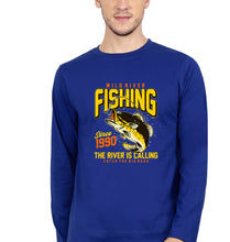 Load image into Gallery viewer, Fishing Full Sleeves T-Shirt for Men-Royal Blue-Ektarfa.online
