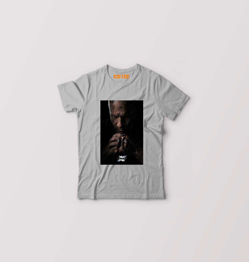 Fast X Vin Diesel Kids T-Shirt for Boy/Girl-Grey-Ektarfa.online