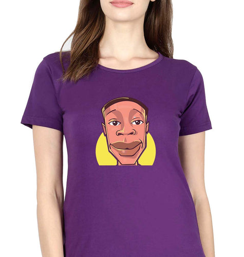 Khaby Lame T-Shirt for Women-Purple-Ektarfa.online