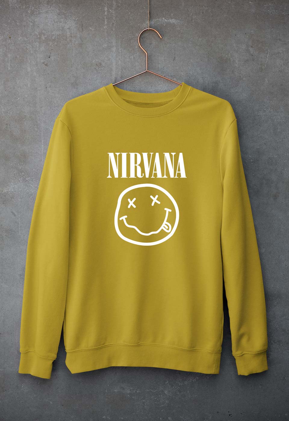 Nirvana Unisex Sweatshirt for Men/Women-Mustard Yellow-Ektarfa.online