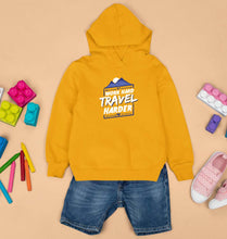 Load image into Gallery viewer, Travel Harder Kids Hoodie for Boy/Girl-Mustard Yellow-Ektarfa.online
