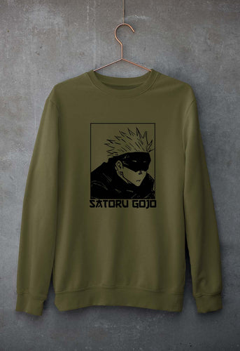 Gojo Satoru Anime Unisex Sweatshirt for Men/Women-Olive Green-Ektarfa.online