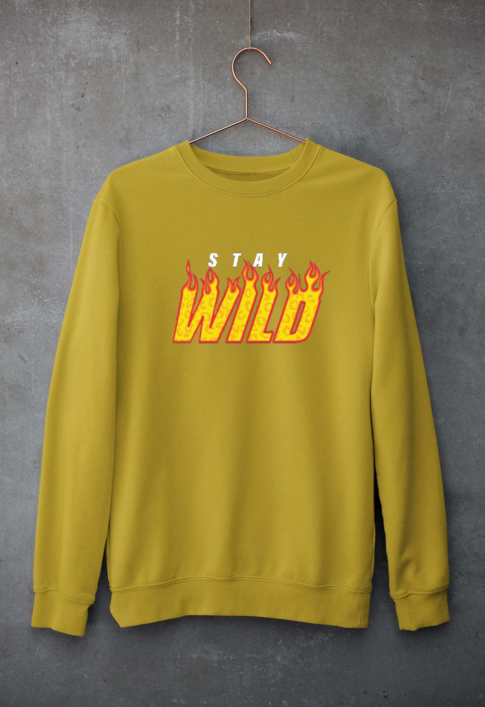 Stay Wild Unisex Sweatshirt for Men/Women-Mustard Yellow-Ektarfa.online