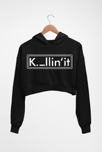 Load image into Gallery viewer, Killing it Crop HOODIE FOR WOMEN-Black-Ektarfa.online
