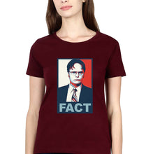 Load image into Gallery viewer, Dwight Schrute Fact T-Shirt for Women-Maroon-Ektarfa.online
