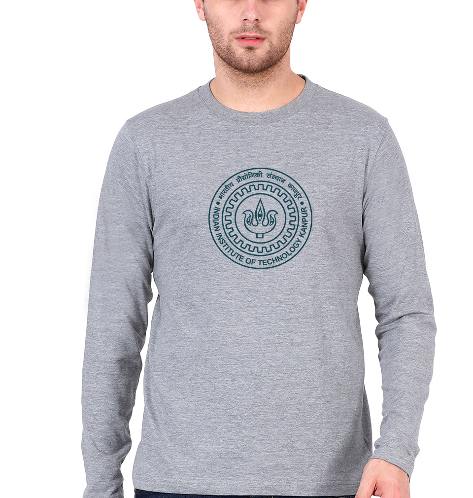 IIT Kanpur Full Sleeves T-Shirt for Men-Grey Melange-Ektarfa.online