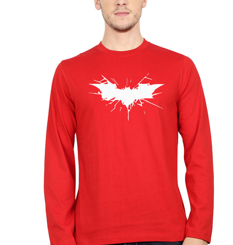 Batman Superhero Full Sleeves T-Shirt for Men-Red-Ektarfa.online