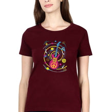 Load image into Gallery viewer, Psychedelic Music T-Shirt for Women-Maroon-Ektarfa.online
