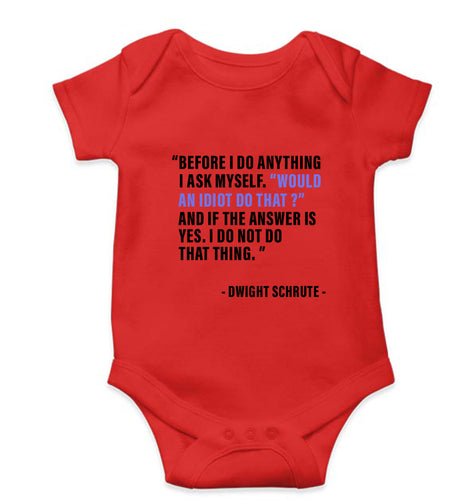 Dwight Schrute Kids Romper For Baby Boy/Girl-0-5 Months(18 Inches)-Red-Ektarfa.online