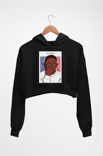 Kendrick Lamar Crop HOODIE FOR WOMEN-Black-Ektarfa.online