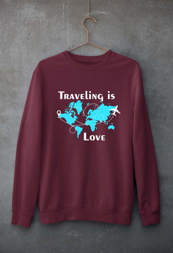 Traveling is Love Unisex Sweatshirt for Men/Women-Maroon-Ektarfa.online