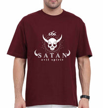 Load image into Gallery viewer, O-Parts Hunter 666 Satan Oversized T-Shirt for Men-Maroon-Ektarfa.online
