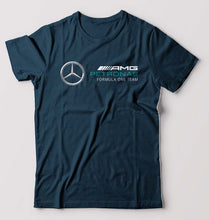 Load image into Gallery viewer, Mercedes AMG Petronas F1 T-Shirt for Men-S(38 Inches)-Petrol Blue-Ektarfa.online
