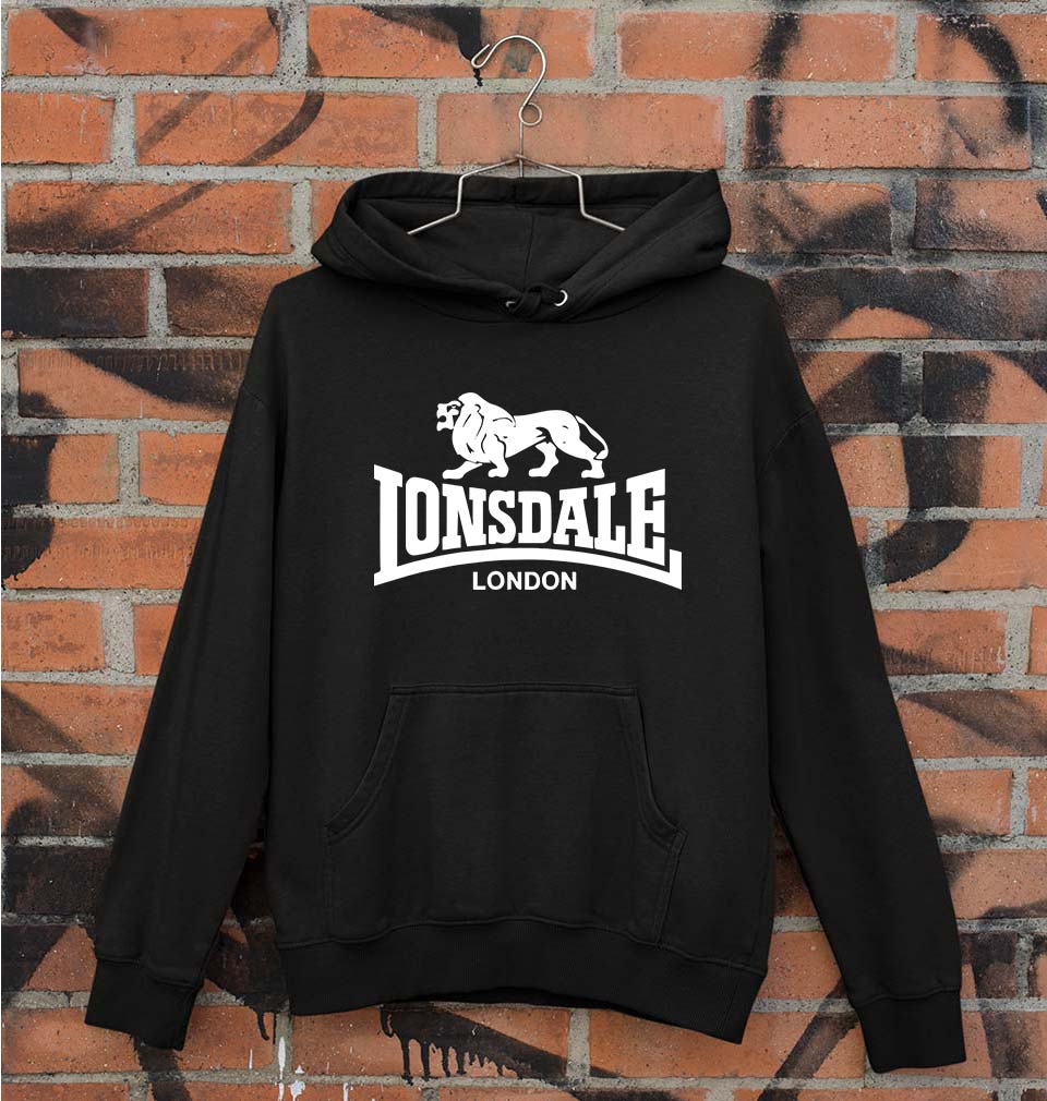 Lonsdale Unisex Hoodie for Men/Women-Black-Ektarfa.online