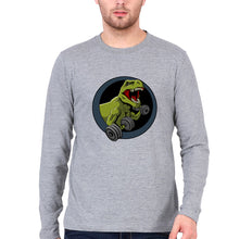Load image into Gallery viewer, Angry T-Rex Gym Full Sleeves T-Shirt for Men-Grey Melange-Ektarfa.online
