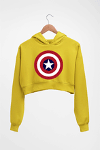 Load image into Gallery viewer, Captain America Crop HOODIE FOR WOMEN-Mustard Yellow-Ektarfa.online
