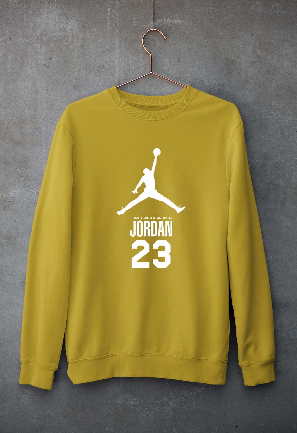 Michael Jordan Unisex Sweatshirt for Men/Women-Mustard Yellow-Ektarfa.online