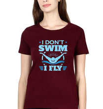 Load image into Gallery viewer, Swim T-Shirt for Women-Maroon-Ektarfa.online
