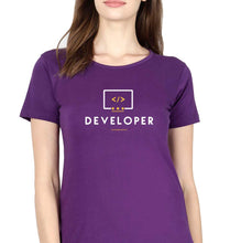Load image into Gallery viewer, Developer T-Shirt for Women-Purple-Ektarfa.online
