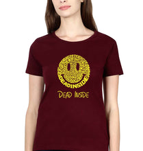 Load image into Gallery viewer, Dead Inside Emoji T-Shirt for Women-Maroon-Ektarfa.online
