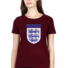 Load image into Gallery viewer, England Football T-Shirt for Women-Maroon-Ektarfa.online
