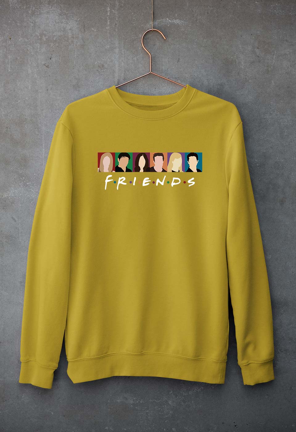 Friends Unisex Sweatshirt for Men/Women-Mustard Yellow-Ektarfa.online