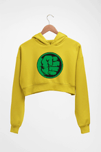 Load image into Gallery viewer, Hulk Crop HOODIE FOR WOMEN-Mustard Yellow-Ektarfa.online
