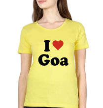 Load image into Gallery viewer, I Love Goa T-Shirt for Women-Yellow-Ektarfa.online
