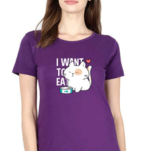 Load image into Gallery viewer, Cat T-Shirt for Women-Purple-Ektarfa.online
